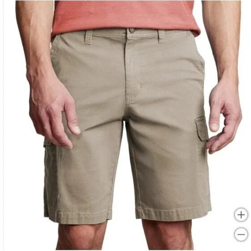 Copper and Oak Men Cargo Shorts 34 Ripstop Security Pocket Flex Waist Stretch